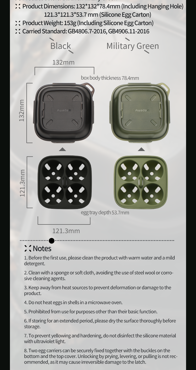 2-in-1 Egg Container】 Outdoor Camping Egg Storage Box and Steamer Shatterproof Leakproof Portable