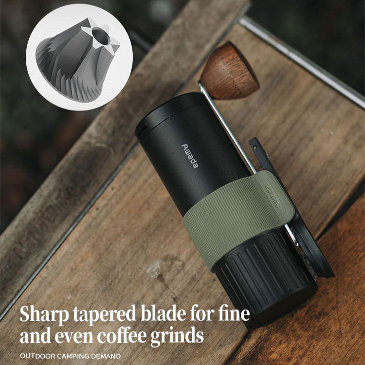 Awada Portable Hand Drip Coffee Maker โ Travel Pour-Over Coffee Set with Grinder for Camping & Office