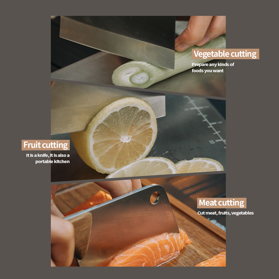 Awada Double-Sided Camping Cutting Board Set โ Stainless Steel Knife Pro Kit
