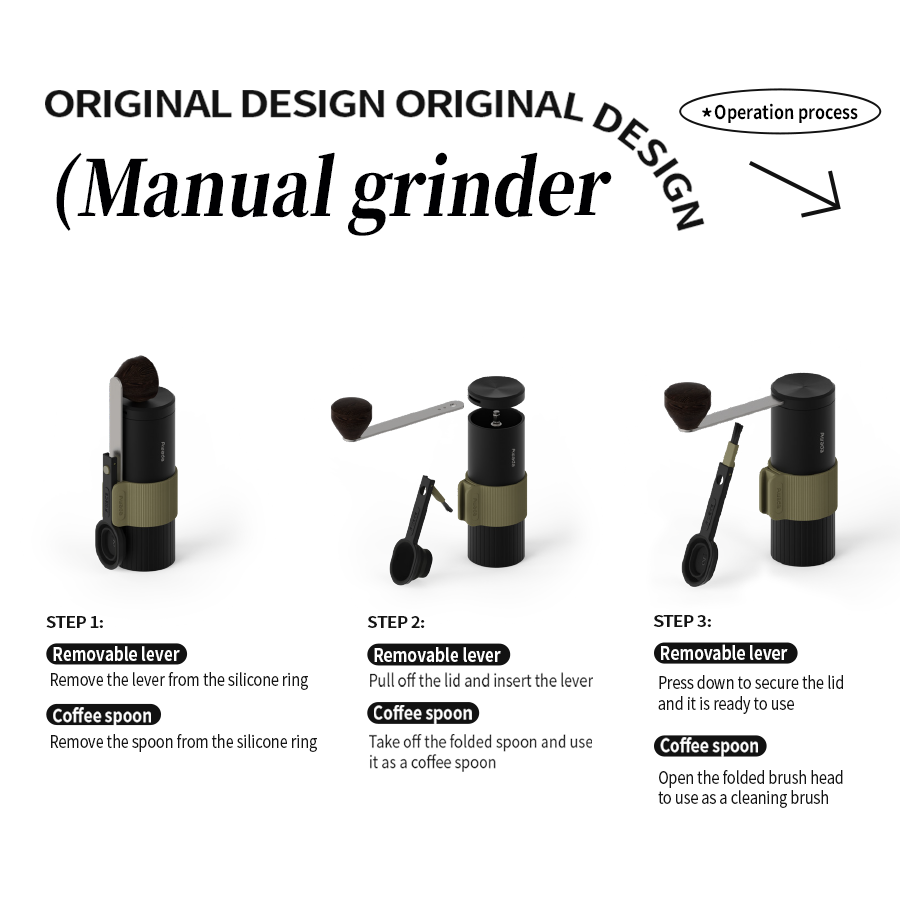 Awada Portable Hand Drip Coffee Maker โ Travel Pour-Over Coffee Set with Grinder for Camping & Office