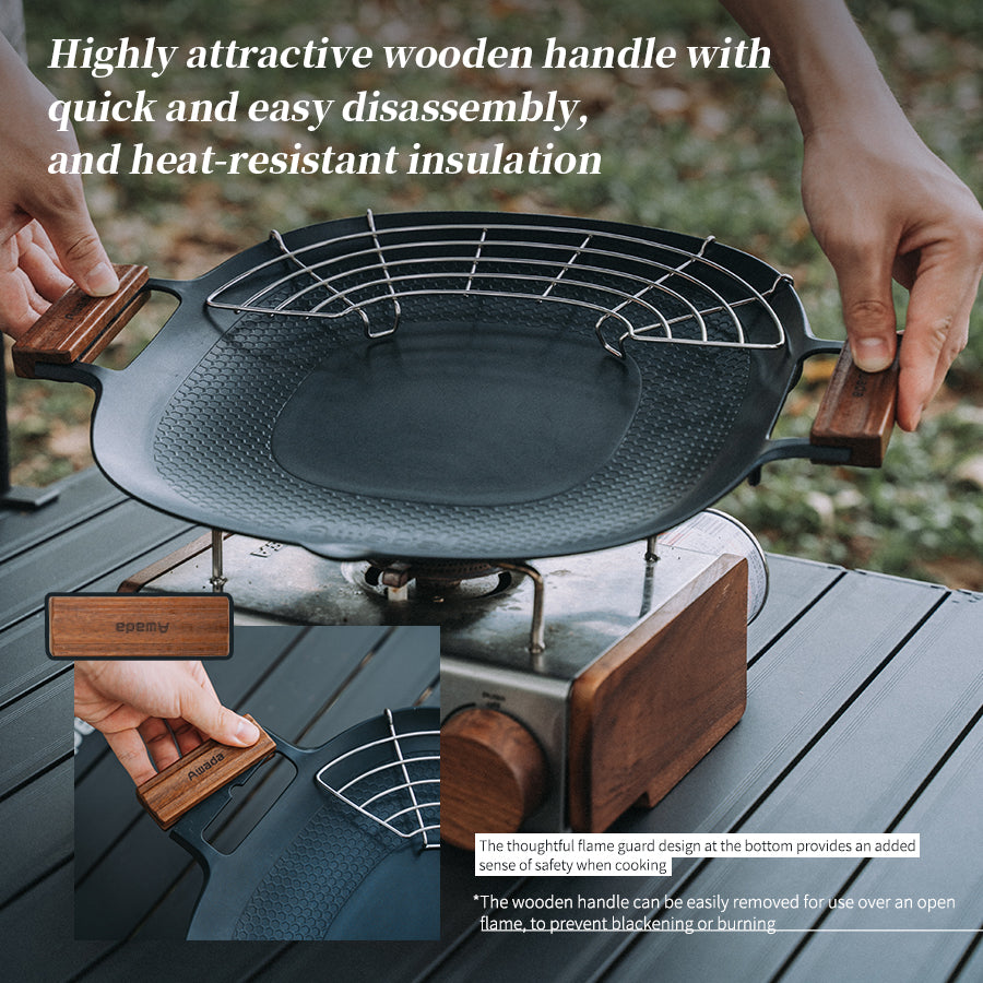 Awada Portable Camping Grill Pan – Dual Use Non-Stick Electric & Gas