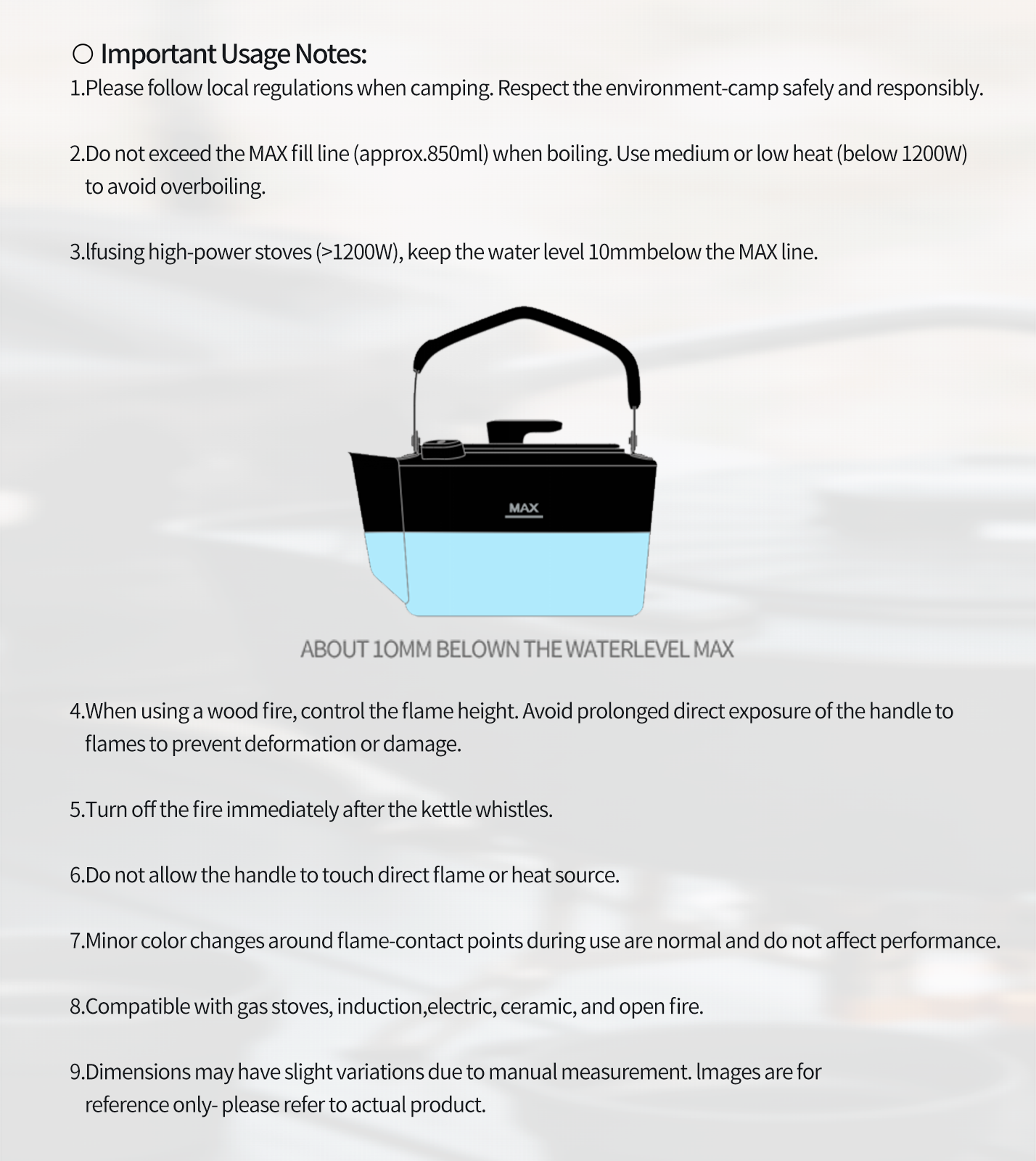 Awada 304 Stainless Steel Camping Whistling Kettle β Large Outdoor Tea & Coffee Pot β for Hiking, Travel & Picnic