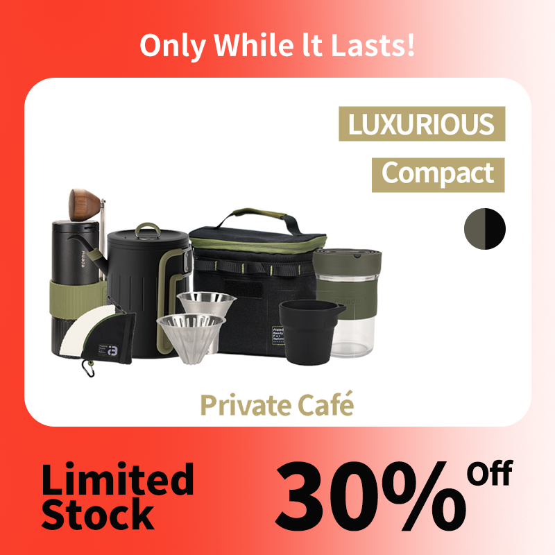 Awada Portable Hand Drip Coffee Maker โ Travel Pour-Over Coffee Set with Grinder for Camping & Office
