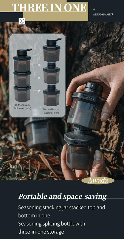 Awada 3-in-1 Spice Dispenser & Storage Jar