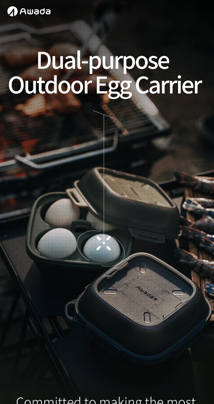 2-in-1 Egg Container】 Outdoor Camping Egg Storage Box and Steamer Shatterproof Leakproof Portable