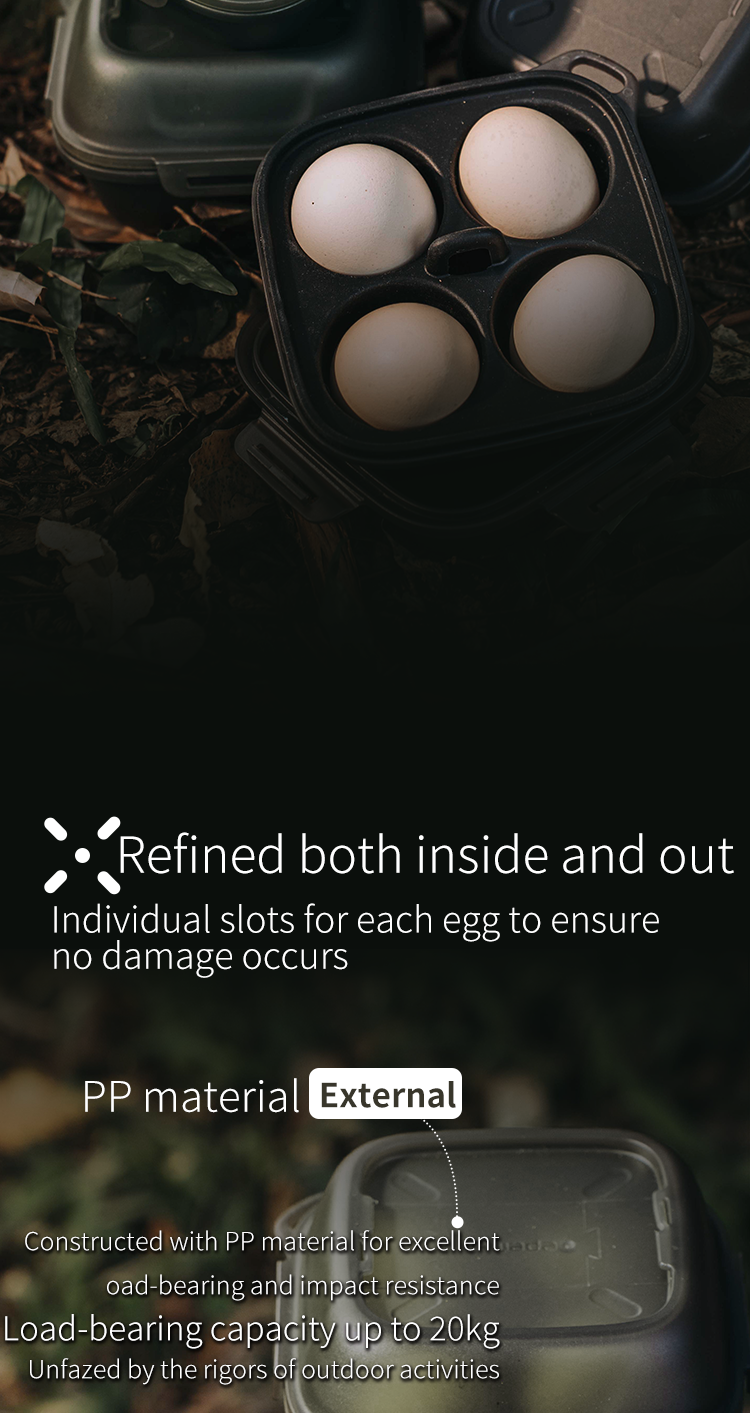 2-in-1 Egg Container】 Outdoor Camping Egg Storage Box and Steamer Shatterproof Leakproof Portable