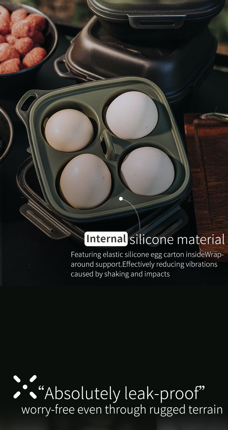 2-in-1 Egg Container】 Outdoor Camping Egg Storage Box and Steamer Shatterproof Leakproof Portable