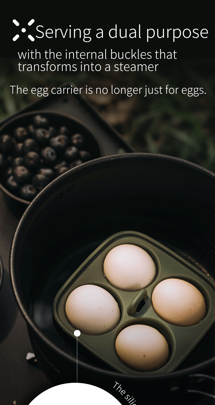 2-in-1 Egg Container】 Outdoor Camping Egg Storage Box and Steamer Shatterproof Leakproof Portable