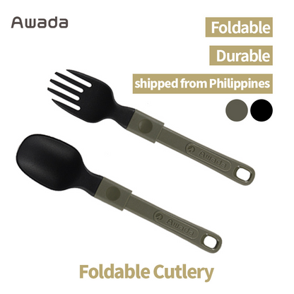 Awada Foldable Cutlery Set Fork Spoon