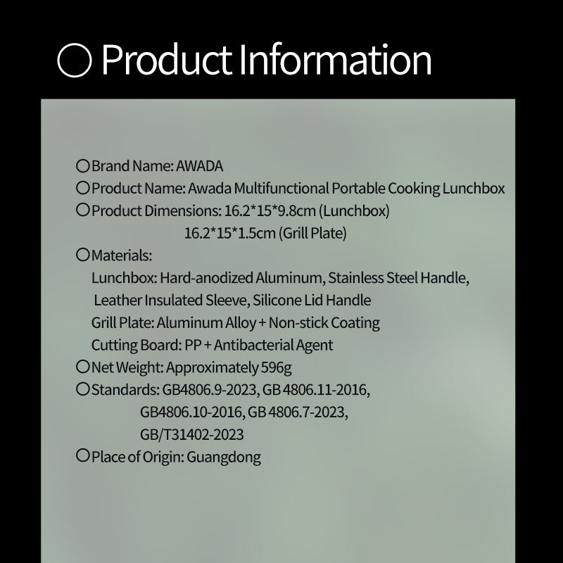 AWADA Multi-Function Outdoor Lunchbox – Compact Camping Cookware Set to Fry, Boil & Steam