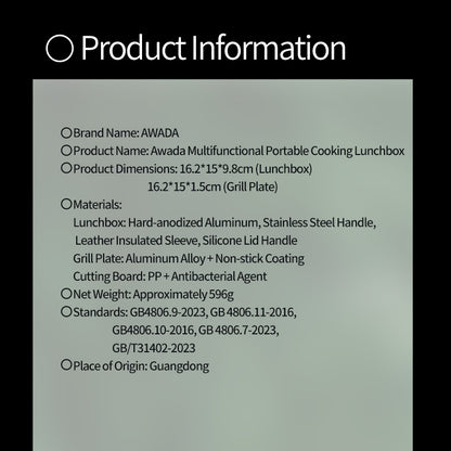 AWADA Multi-Function Outdoor Lunchbox – Compact Camping Cookware Set to Fry, Boil & Steam