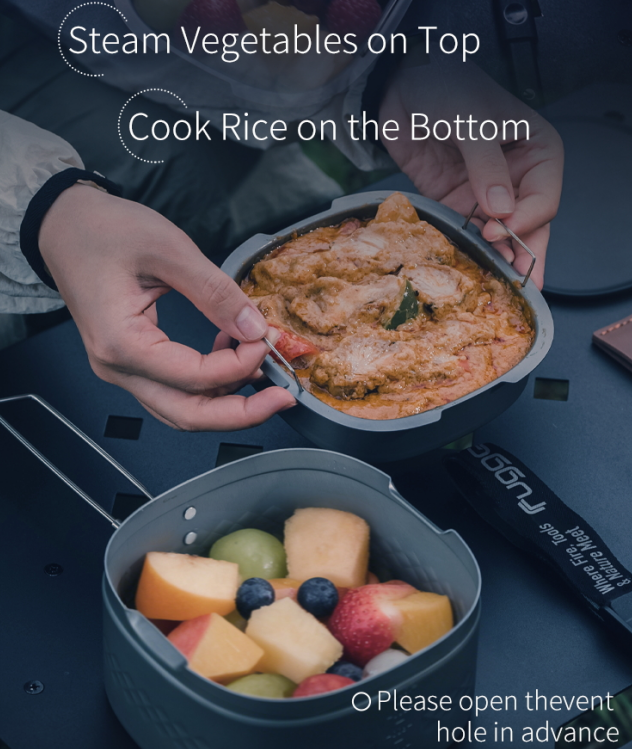 Rugged Sear Multi-Function Outdoor Lunchbox – Compact Camping Cookware Set to Fry, Boil & Steam