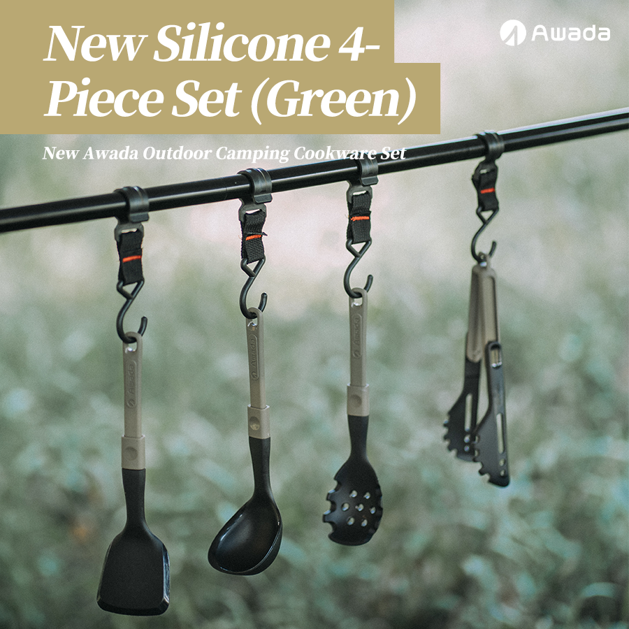 Awada Outdoor Camping Silicone Cookware Package – Lightweight Foldable Kitchen Tools for Travel and Hiking