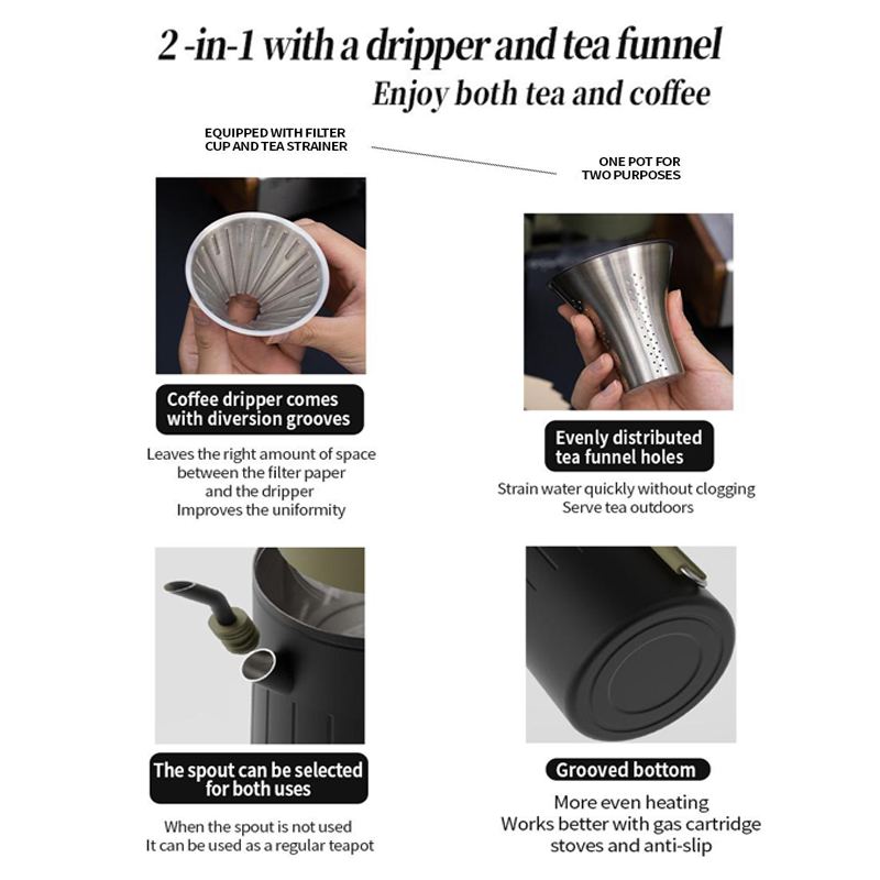 Awada Portable Hand Drip Coffee Maker – Travel Pour-Over Coffee Set with Grinder for Camping & Office
