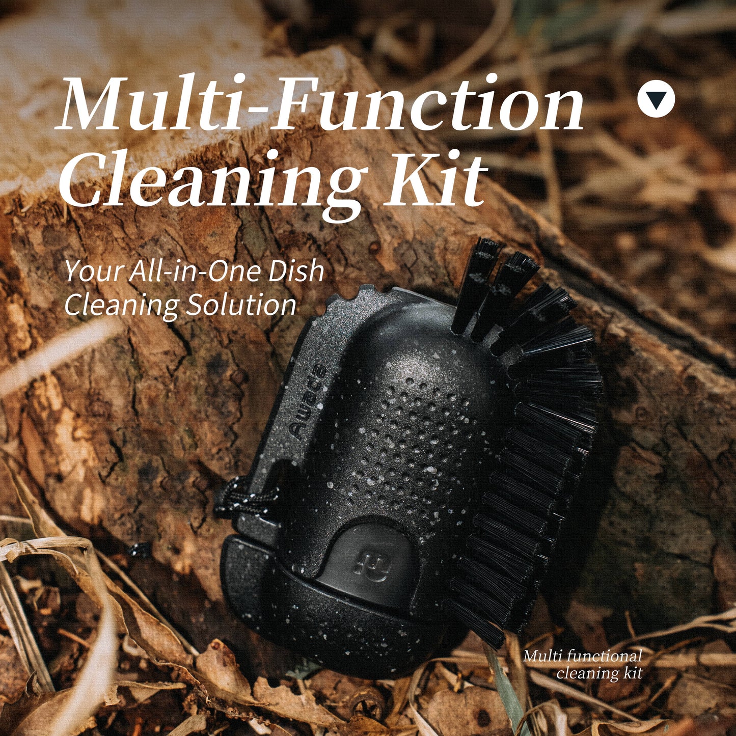 Awada Outdoor Camping Utensil Cleaning Brush | Non-scratch, non-stick cookware | Portable multifunctional pot cleaning brush