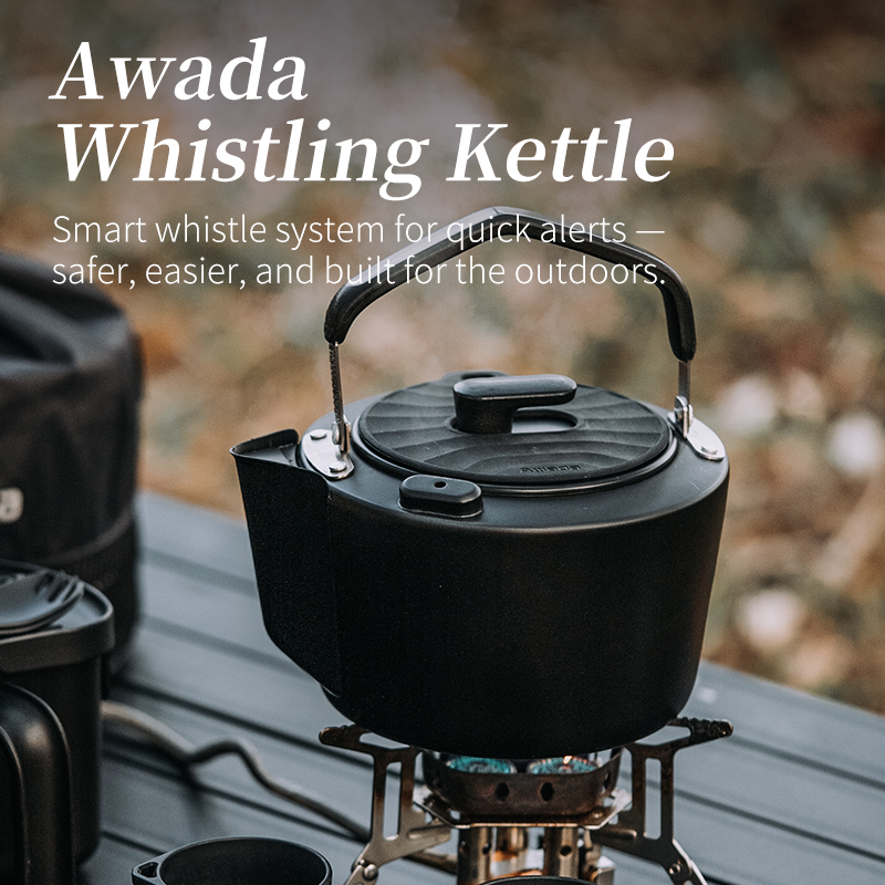 Large Stainless Steel Whistling Kettle – Perfect for Outdoor Camping & Travel