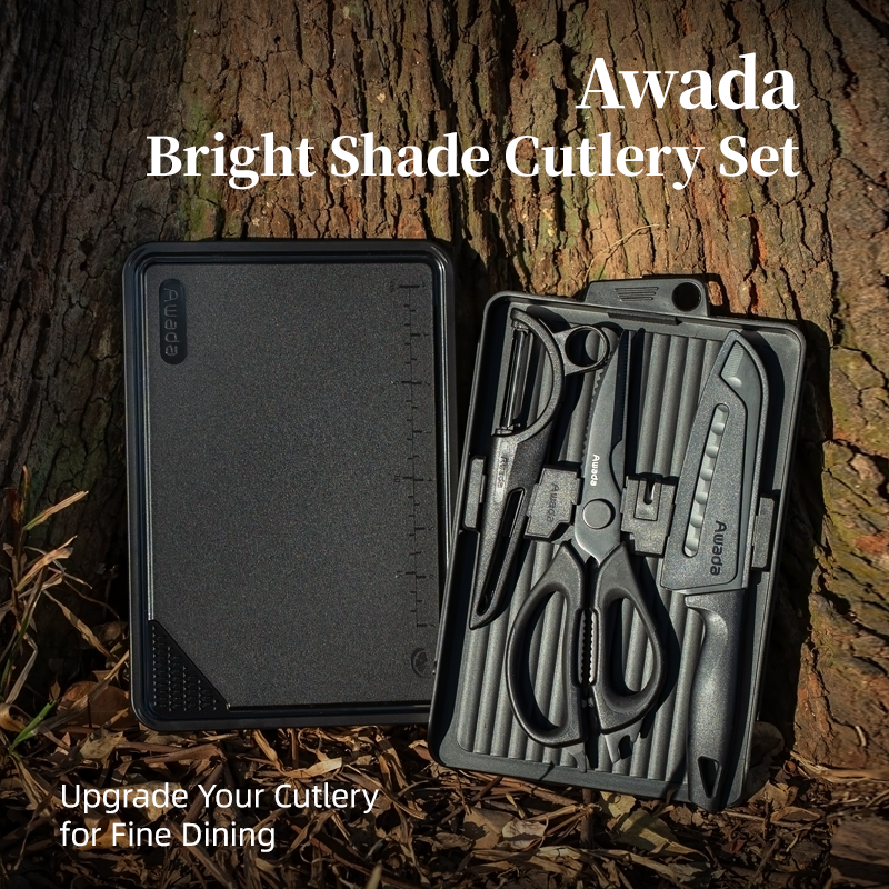 AWADA 4-in-1 Camping Cutting Board Set