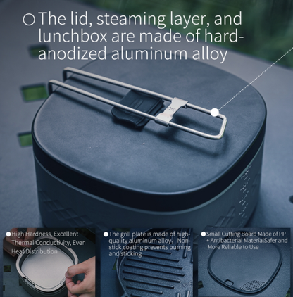 Rugged Sear Multi-Function Outdoor Lunchbox – Compact Camping Cookware Set to Fry, Boil & Steam