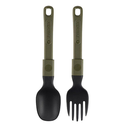 Awada Foldable Camping Cutlery Set – Portable Fork & Spoon for Outdoor Cooking, Hiking & Travel