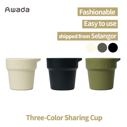 Awada Coffee Sharing Cup Green White Black