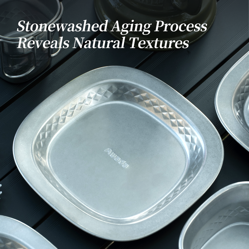 Awada 304 Stainless Steel Outdoor Tableware Set – Cup, Bowl, Plate & Camping Cutlery with Storage Bag