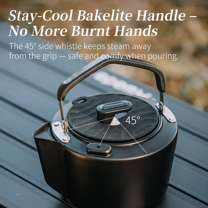 Large Stainless Steel Whistling Kettle – Perfect for Outdoor Camping & Travel