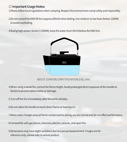 Awada 304 Stainless Steel Camping Whistling Kettle – Large Outdoor Tea & Coffee Pot ☕ for Hiking, Travel & Picnic