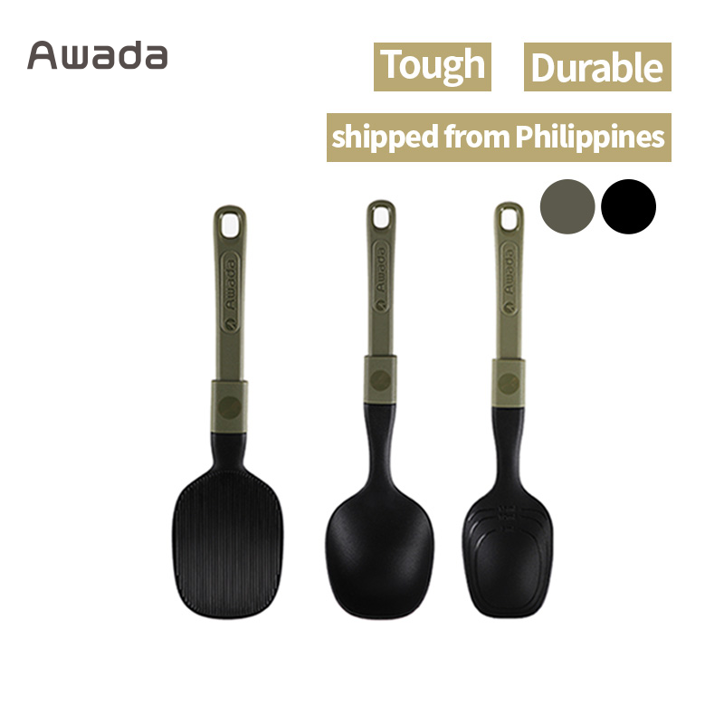 AWADA SPOON SILIKON,  Sesuai untuk Kegunaan Luaran dan Dapur, Pakej Peralatan Dapur, Termasuk Spatula Lipat dan Sudu