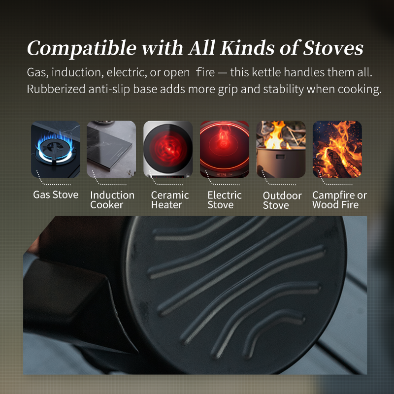 Large Stainless Steel Whistling Kettle – Perfect for Outdoor Camping & Travel