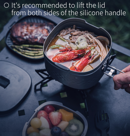 Rugged Sear Multi-Function Outdoor Lunchbox – Compact Camping Cookware Set to Fry, Boil & Steam