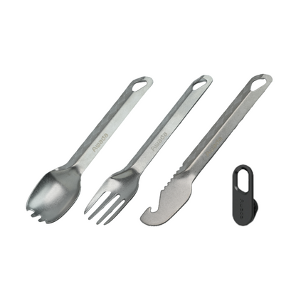 Awada 304 Stainless Steel Outdoor Tableware Set – Cup, Bowl, Plate & Camping Cutlery with Storage Bag