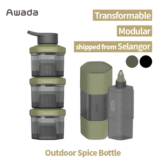 Awada 3-in-1 Portable Spice Dispenser Stackable Spice Jar