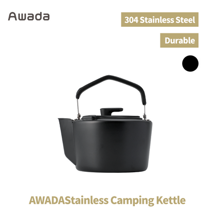 Awada 304 Stainless Steel Camping Whistling Kettle – Large Outdoor Tea & Coffee Pot ☕ for Hiking, Travel & Picnic