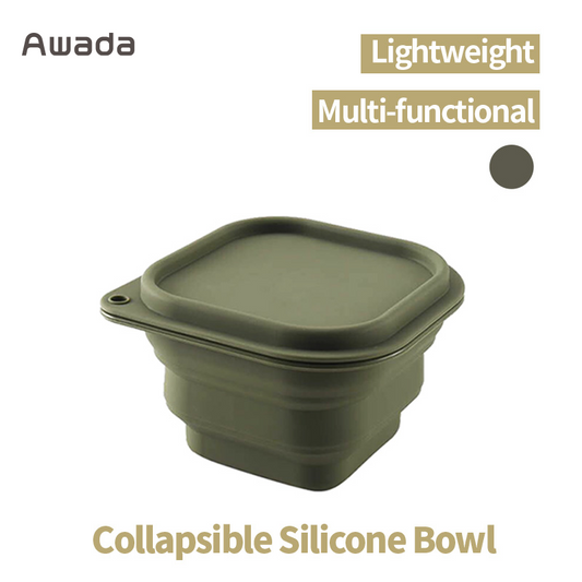 Awada Outdoor Collapsible Silicone Bowl 🍓 Foldable Multi-Purpose Fruit & Snack Container for Camping & Travel