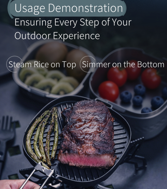 Rugged Sear Multi-Function Outdoor Lunchbox – Compact Camping Cookware Set to Fry, Boil & Steam