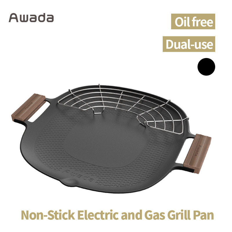 Awada Portable Camping Grill Pan – Dual Use Non-Stick Electric & Gas