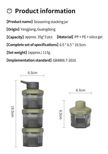 Awada 3-in-1 Spice Dispenser & Storage Jar