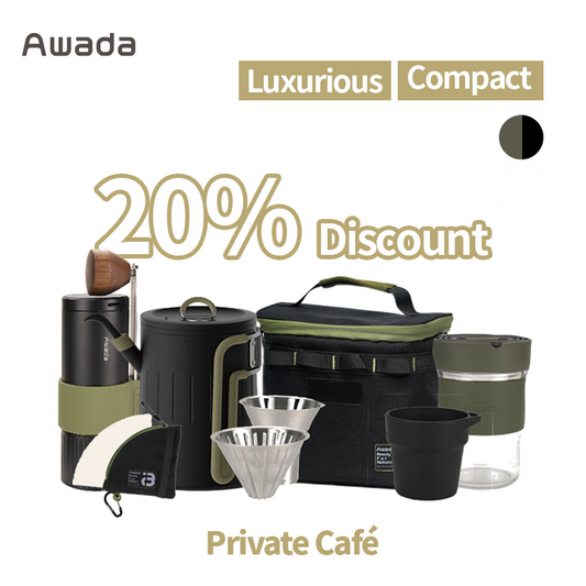 Awada Portable Hand Drip Coffee Maker – Travel Pour-Over Coffee Set with Grinder for Camping & Office