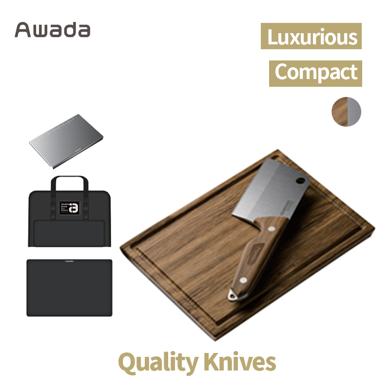 Awada Double-Sided Camping Cutting Board Set – Stainless Steel Knife Pro Kit