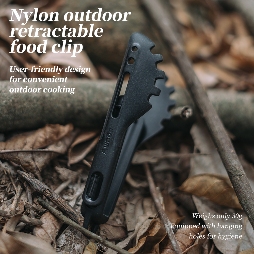 Awada Outdoor Camping Nylon Food Tong Black BBQ Cooking